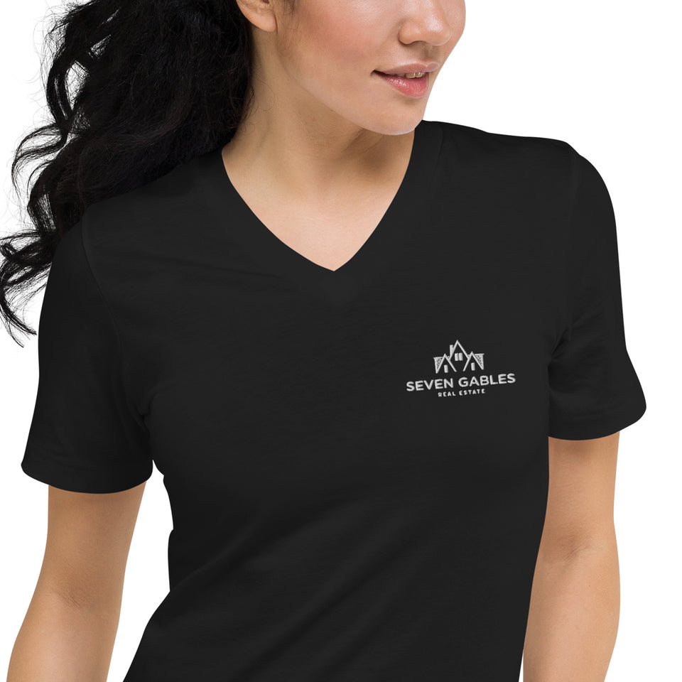 Unisex Short Sleeve V-Neck T-Shirt